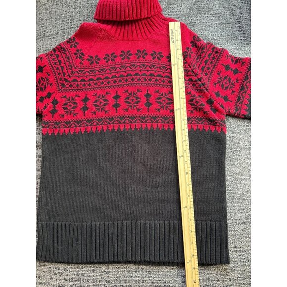 Red & Gray Fair Isle Turtleneck Sweater PM Petite By Studio Works - Picture 9 of 9